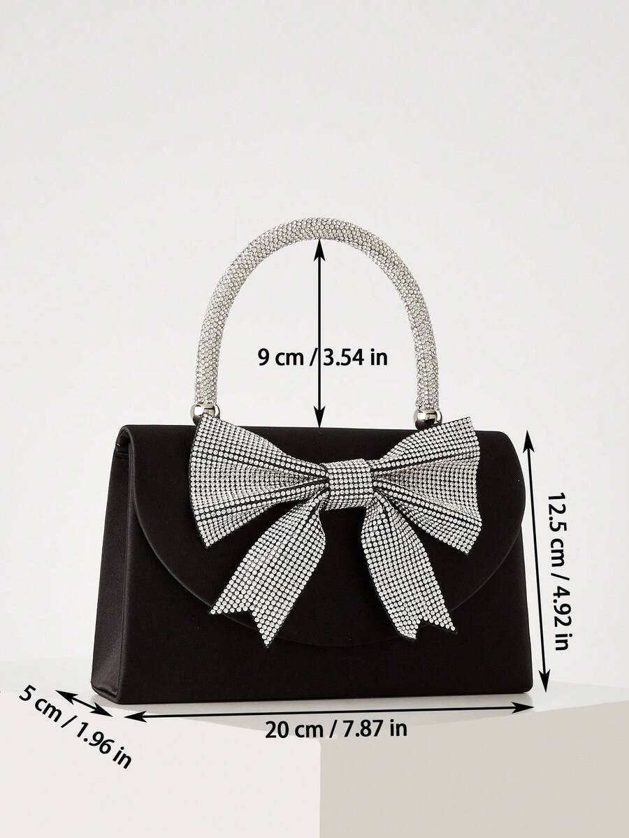 Women'S Accessories Handbags - Rhinestone Bow Clutch Bag For Women