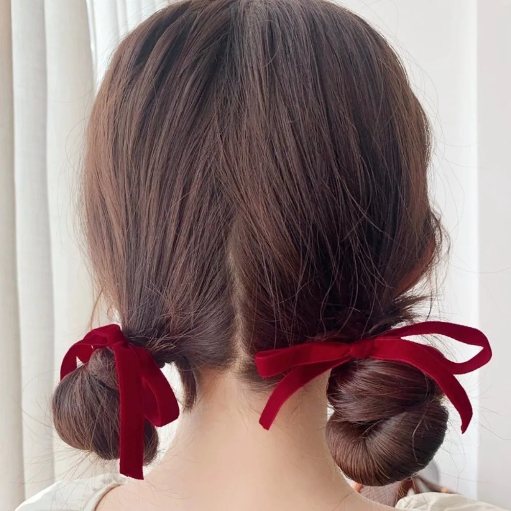 2Pcs Fashion Black Velvet Bow  – Hair Tie Velvet Bewertung und Preis
