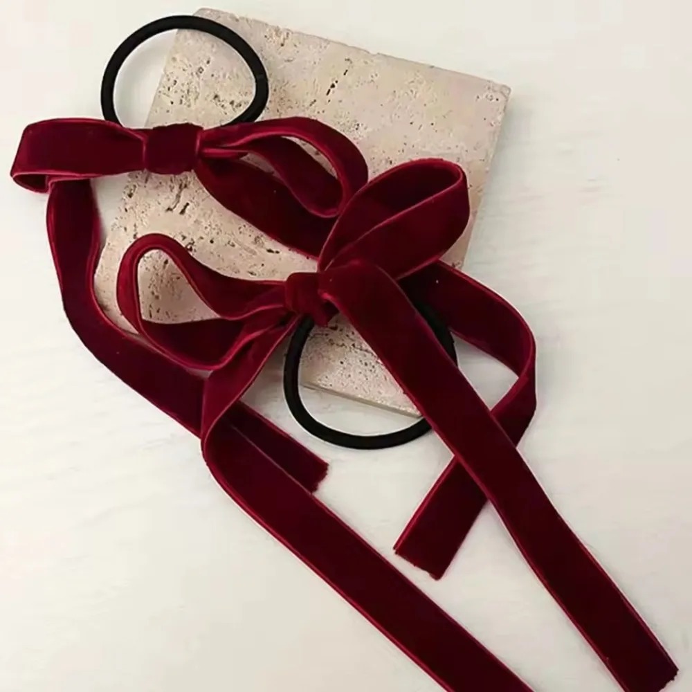 2Pcs Fashion Black Velvet Bow  – Hair Tie Velvet Bewertung und Preis