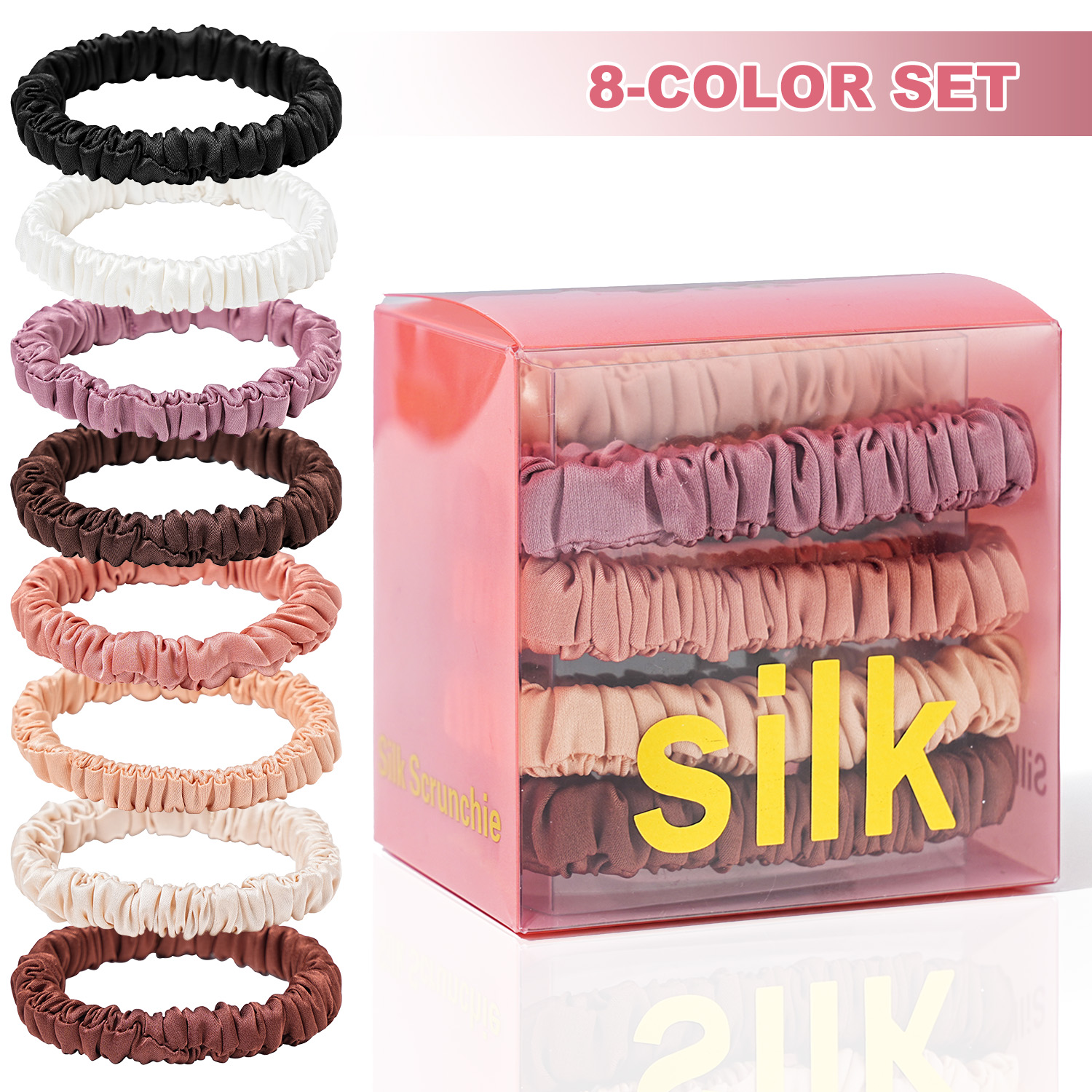 8PCS/Set 100% Pure Mulberry Si – Scrunchie Satin Set Bewertung und Preis