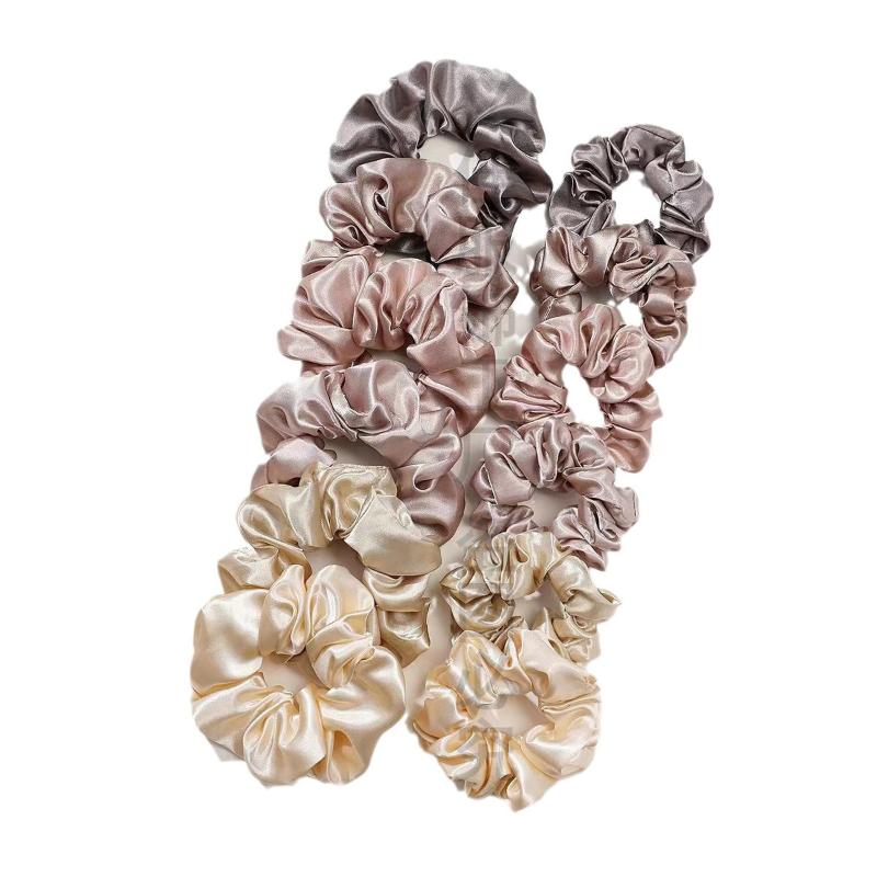 12Pcs Soft Simple Solid Color  – Scrunchie Satin Set Bewertung und Preis