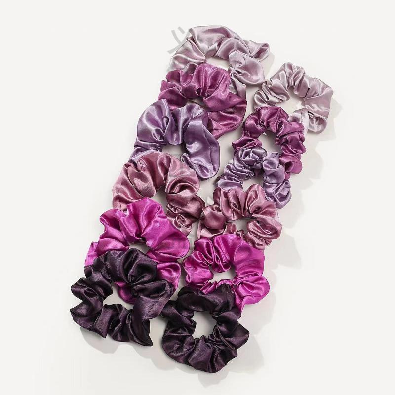 12Pcs Soft Simple Solid Color  – Scrunchie Satin Set Bewertung und Preis