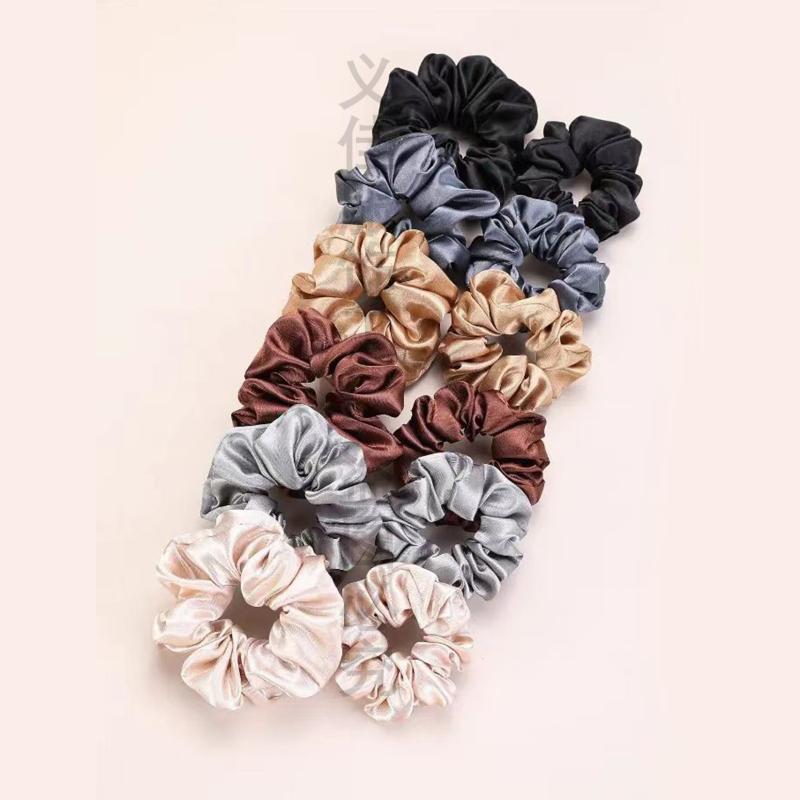 12Pcs Soft Simple Solid Color  – Scrunchie Satin Set Bewertung und Preis
