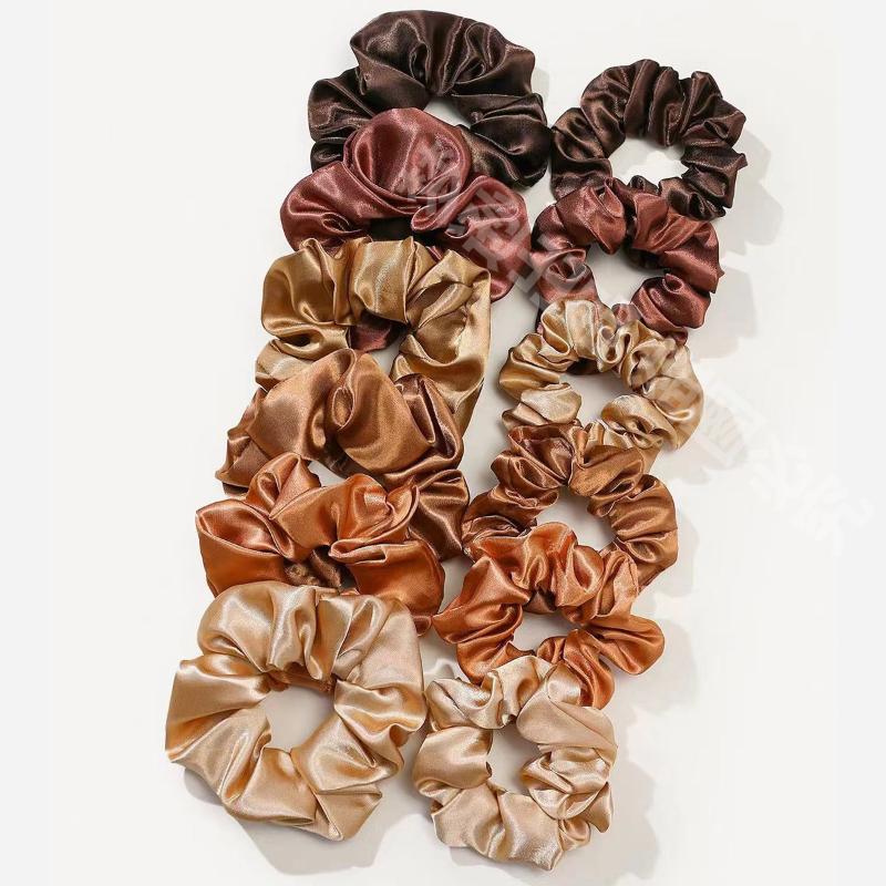 12Pcs Soft Simple Solid Color  – Scrunchie Satin Set Bewertung und Preis