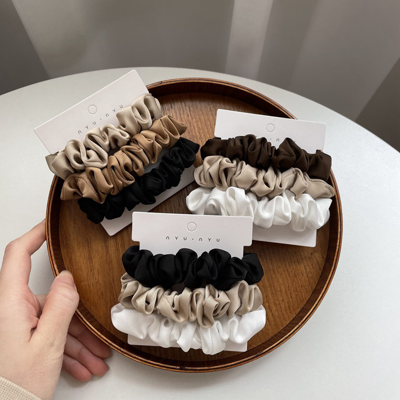 3Pcs/set Satin Scrunchies Soli – Scrunchie Satin Set Bewertung und Preis
