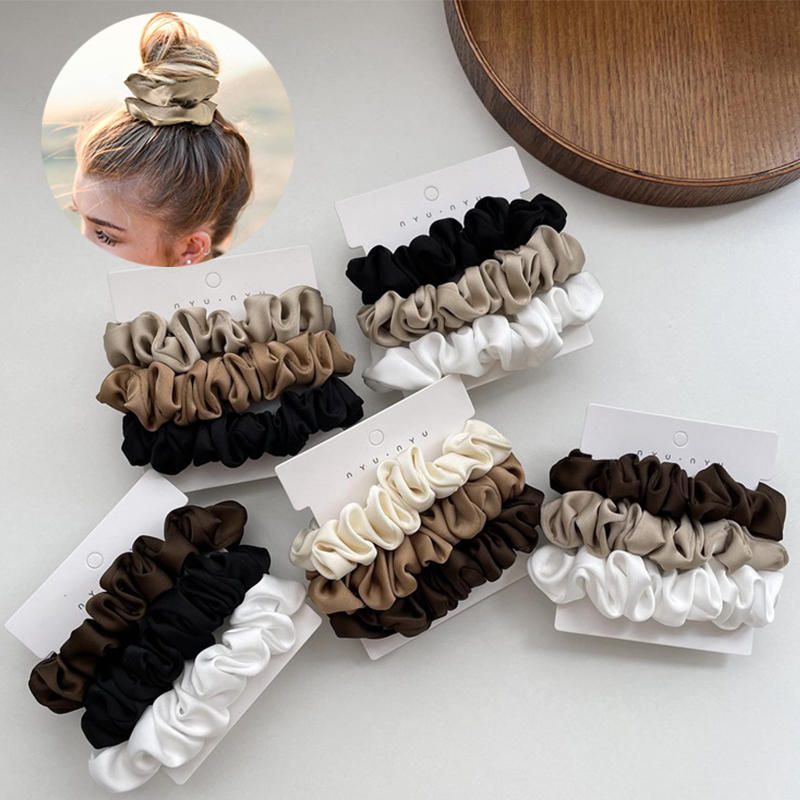 3Pcs/set Satin Scrunchies Soli – Scrunchie Satin Set Bewertung und Preis