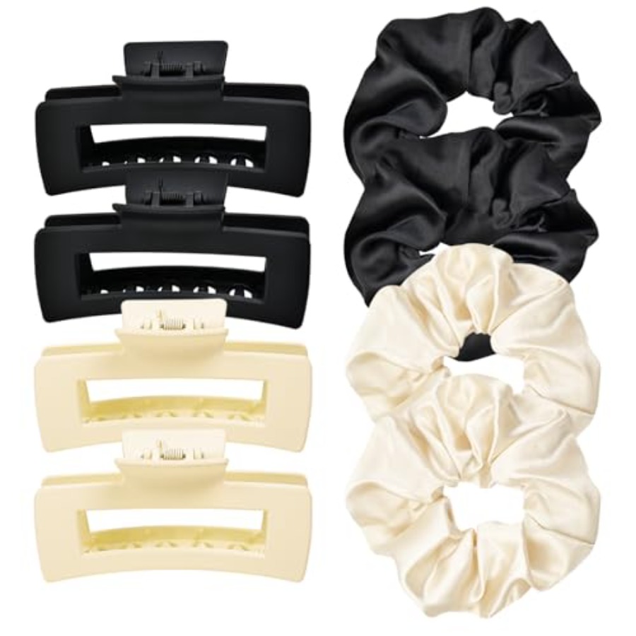 8 Pcs Claw Clips and Hair Scru – Scrunchie Satin Set Bewertung und Preis
