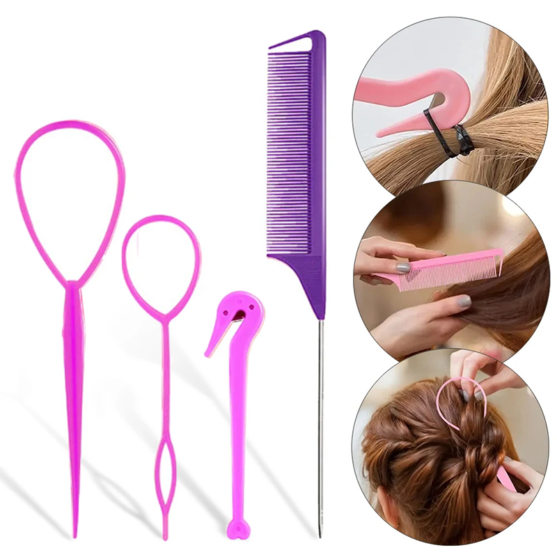 4pcs/set French Braiding Tool  – Women Accessories Combo Bewertung und Preis
