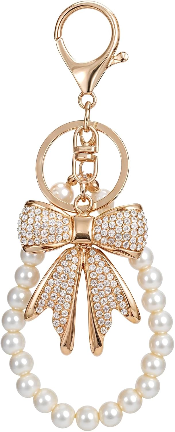 White Rhinestone Bowknot Keych – Women'S Accessories Handbags Bewertung und Preis