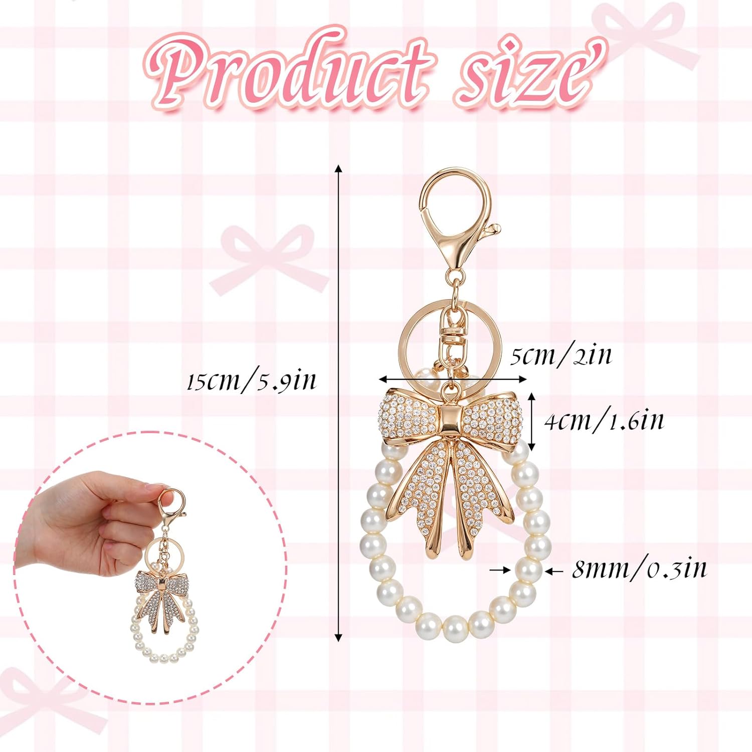 White Rhinestone Bowknot Keych – Women'S Accessories Handbags Bewertung und Preis