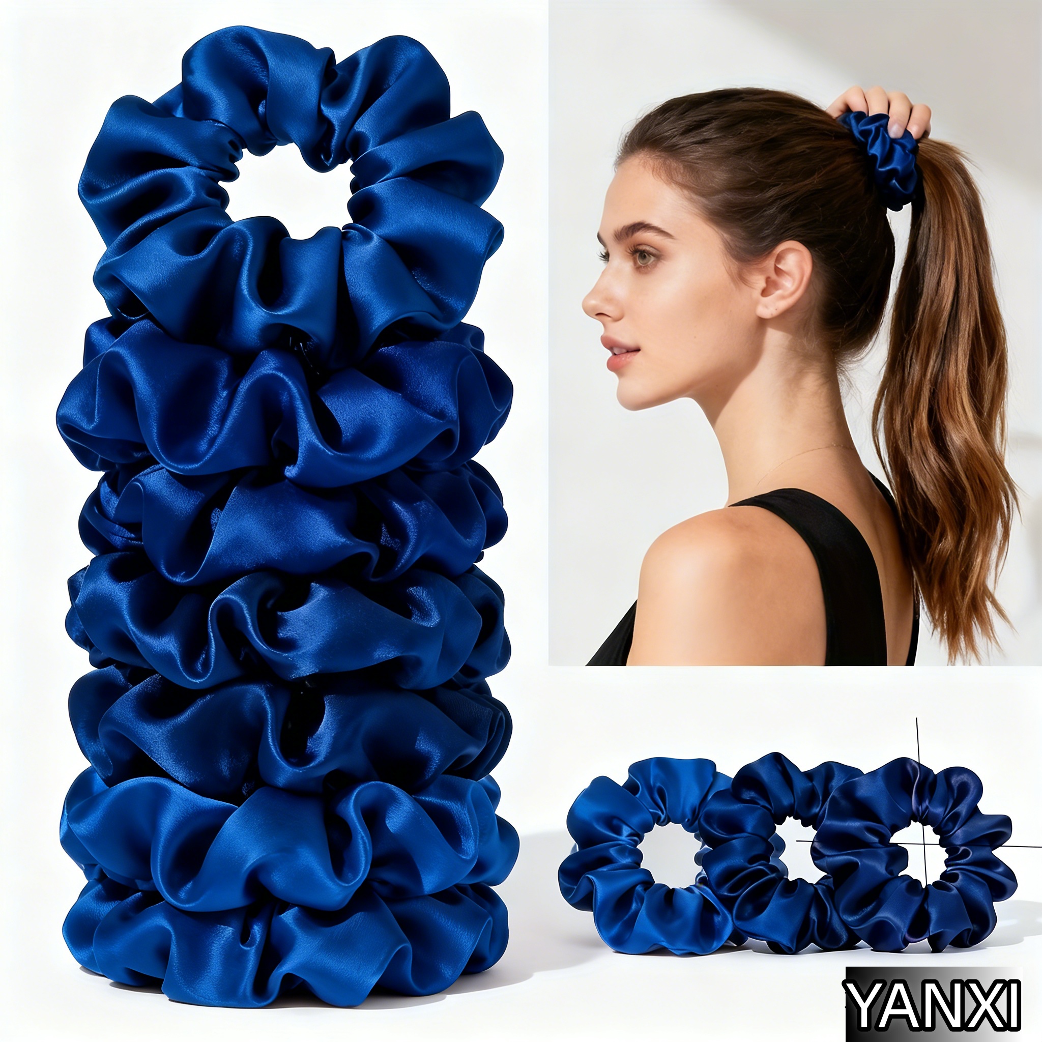 12/24pcs Solid Color Satin Hai – Scrunchie Satin Set Bewertung und Preis