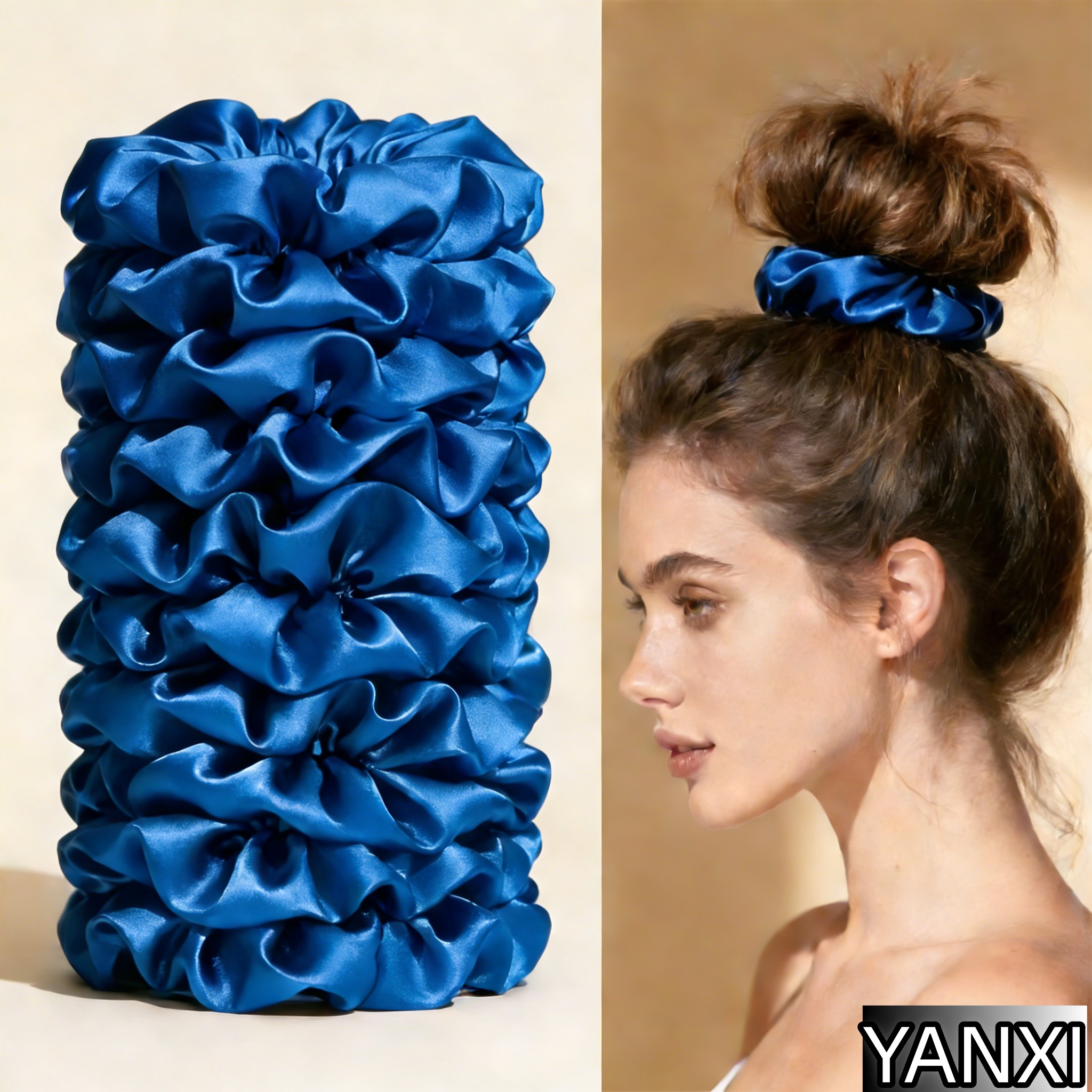 12/24pcs Solid Color Satin Hai – Scrunchie Satin Set Bewertung und Preis