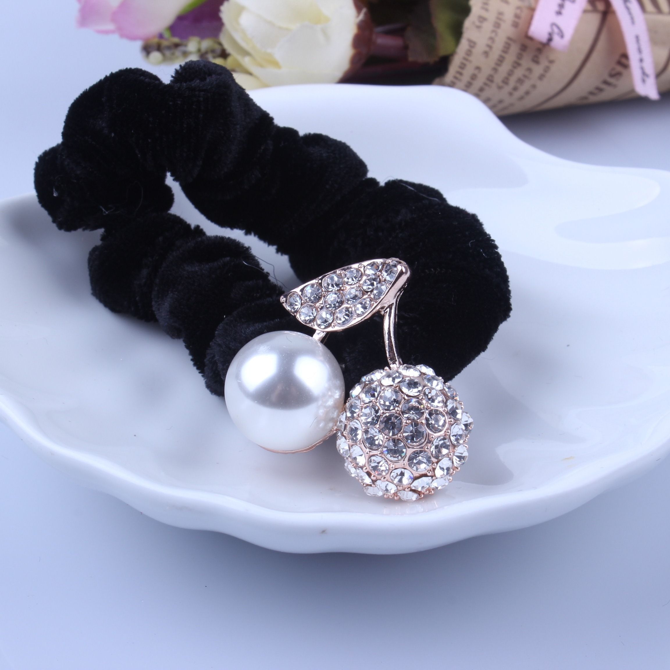 1 PC Black Velvet Scrunchies P – Hair Tie Velvet Bewertung und Preis