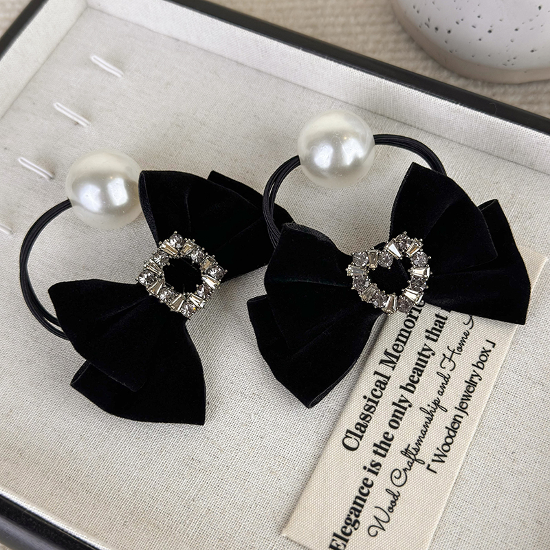 Retro Black Velvet Rhinestone  – Hair Tie Velvet Bewertung und Preis