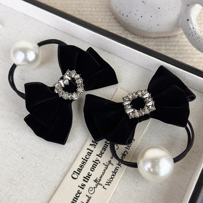 Retro Black Velvet Rhinestone  – Hair Tie Velvet Bewertung und Preis