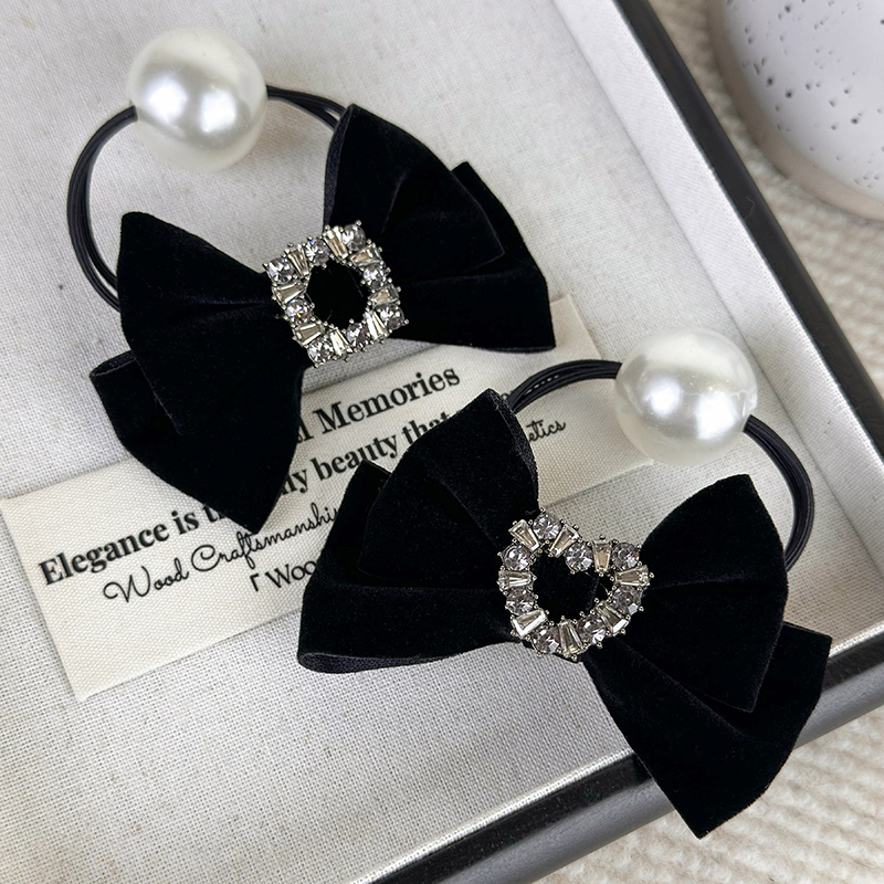 Retro Black Velvet Rhinestone  – Hair Tie Velvet Bewertung und Preis