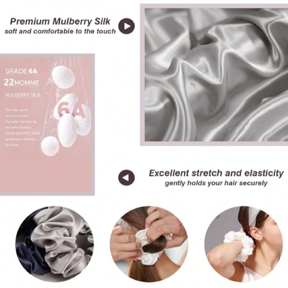 4PCS Set 100% Silk Scrunchies  – Scrunchie Satin Set Bewertung und Preis