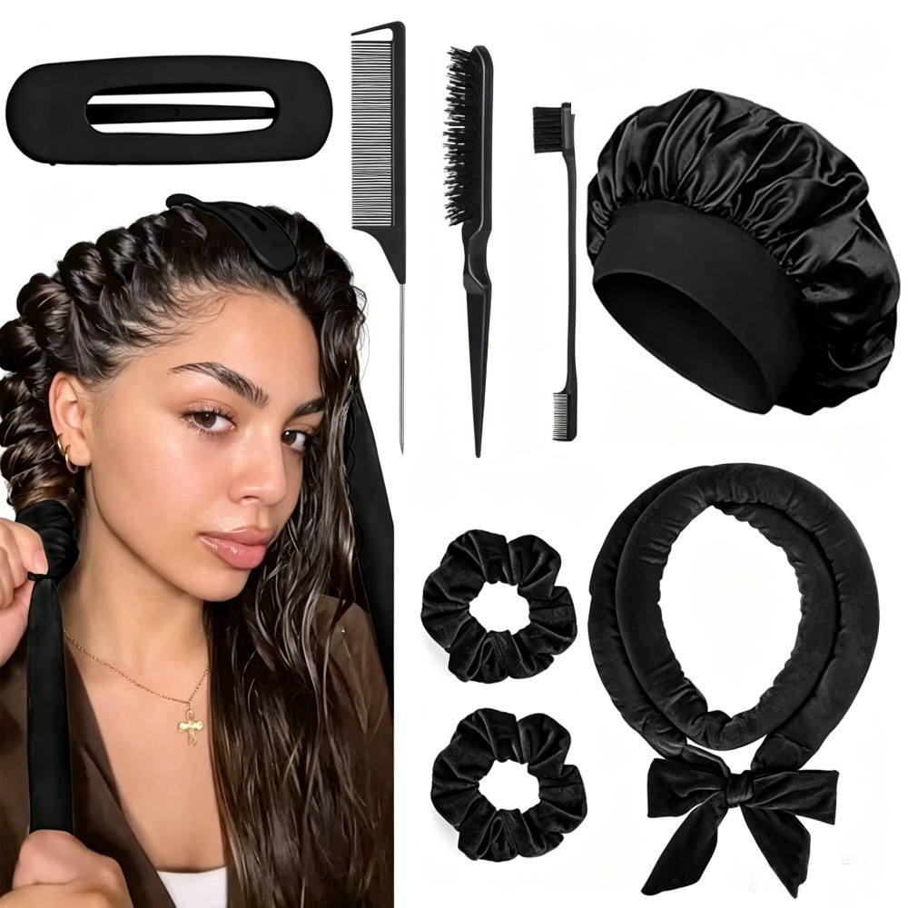 8/5/4Pcs Heatless Hair Curler  – Scrunchie Satin Set Bewertung und Preis