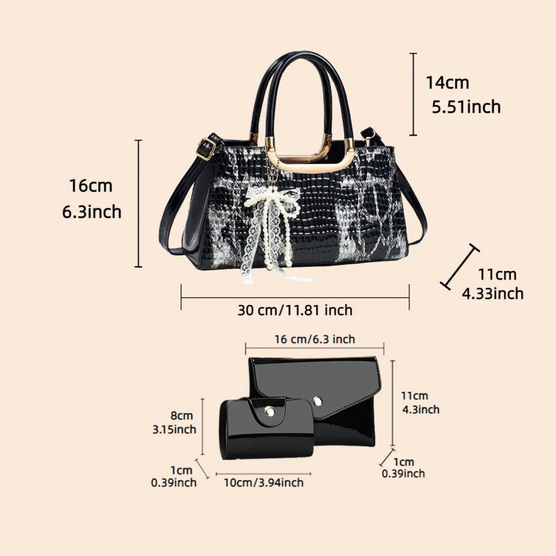 Women's Handbag Set, Crocodile – Women'S Accessories Handbags Bewertung und Preis